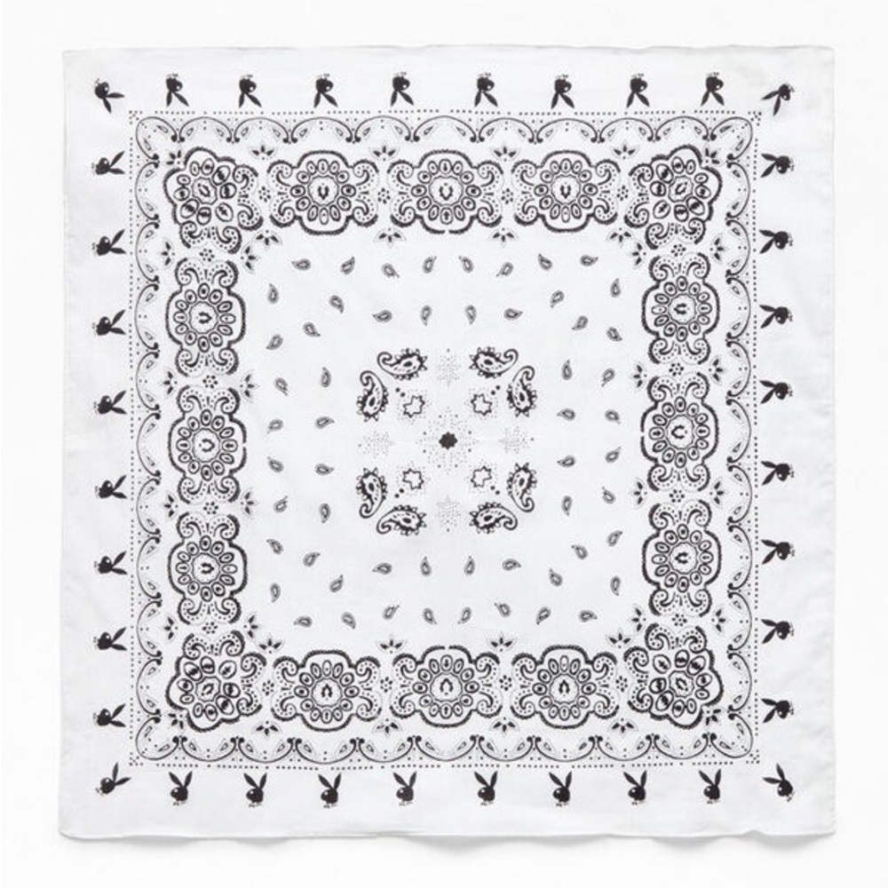 Playboy White Bandana Scarf